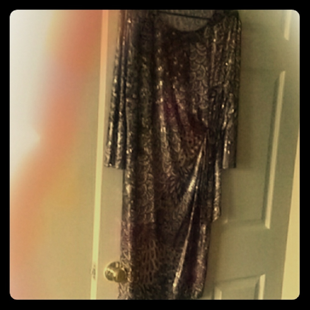 Sparkling indigo print dress